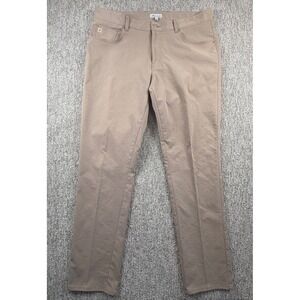 Peter Millar Pants Mens 36x32 Beige Performance Five Pocket MF22EB66FB